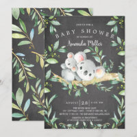 Chalkboard Adorable Baby shower d'ours Koala