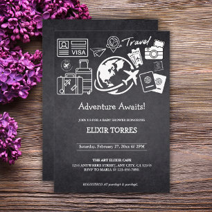 Invitation Chalkboard Adventure Attend le Baby shower