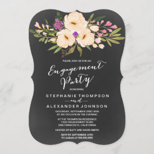 Invitation Chalkboard Aquarelle Anémones