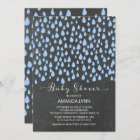 Chalkboard Aquarelle Raindrops Baby shower garçons