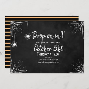 Invitation Chalkboard Araignée Light Costume Halloween Annive