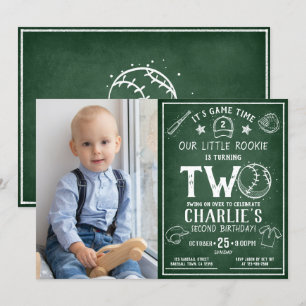 Invitation Chalkboard Baseball All Star Photo 2e anniversaire