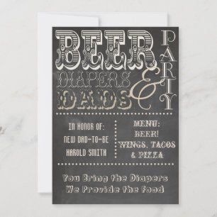 Invitation Chalkboard Bières Diapositives et Baby shower de p