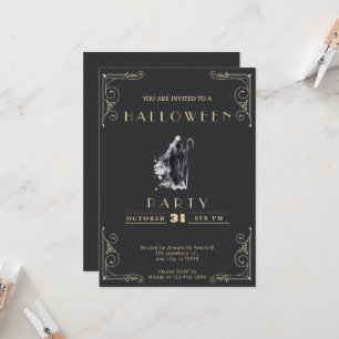 Invitation Chalkboard Black & Gold Griaper Halloween