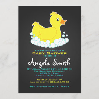 Invitation Chalkboard Caoutchouc Baby shower