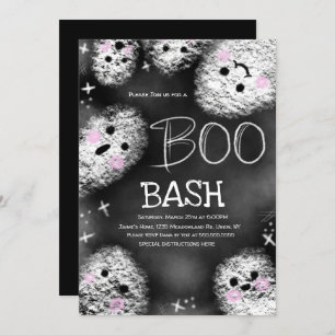 Invitation Chalkboard Costume Boo Fantôme Halloween Anniversa