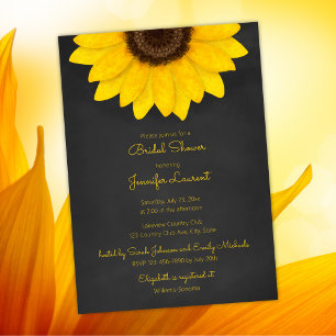 Invitation chalkboard de tournesol rustique floral nuptiale