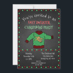 Invitation Chalkboard Douille moche fête de Noël<br><div class="desc">Invitations amis, famille et invités à votre vilaine fête de Noël en chandail! Célébrez les bons moments et faites des souvenirs avec le plus répugnant pull de Noël que vous pouvez trouver! Personnalisé avec les détails de votre fête ! Les clients peuvent se réunir et profiter d'une bonne vieille fête...</div>