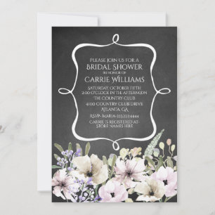 Invitation Chalkboard Floral Bridal