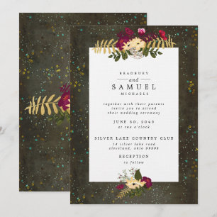 Invitation Chalkboard Gold Argent Stars Mariage Constellation
