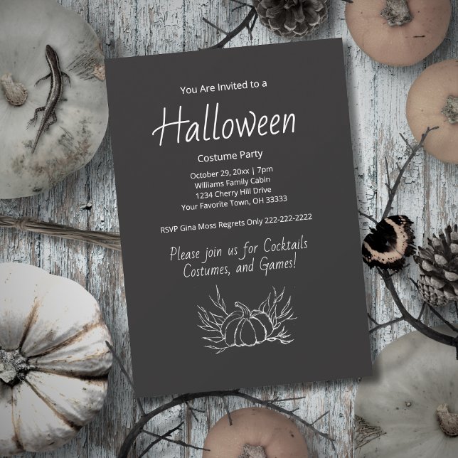 Invitation Chalkboard Halloween Costume fête Citrouille d'aut (Créateur téléchargé)