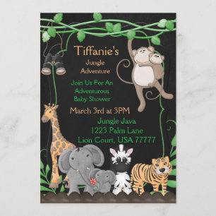 Invitation Chalkboard Jungle Thème Baby Fête des mariées Invi