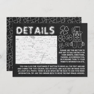Invitation Chalkboard Leprechaun St Patrick's Day Detail Card