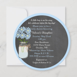 Invitation Chalkboard Look avec Mason Jar Round