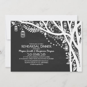Invitation Chalkboard mason jarres feux d'arbre répétition dî