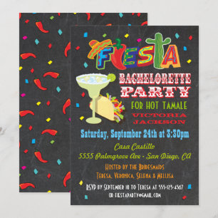 Invitation Chalkboard Mexicaine Fiesta Bachelorette