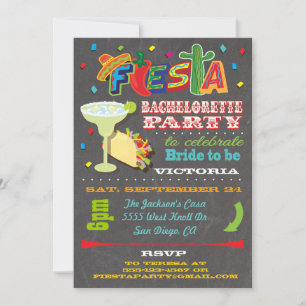 Invitation Chalkboard Mexicaine Fiesta Bachelorette