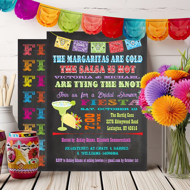 Invitation Chalkboard Mexicaine Fiesta Couples Douche (Créateur téléchargé)