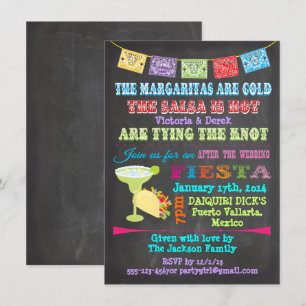 Invitation Chalkboard Mexicaine Fiesta Post Mariage