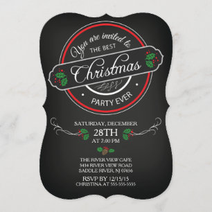 Invitation Chalkboard moderne Meilleure fête de Noël