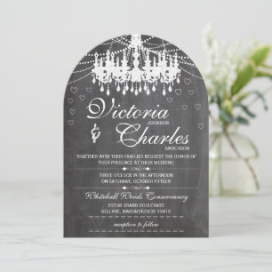 Invitation Chalkboard Moderne Typographie Vintage Lustre