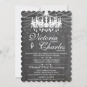 Invitation Chalkboard Moderne Typographie Vintage Lustre