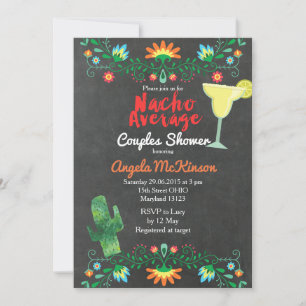 Invitation Chalkboard Nacho Moyenne Couple Douche Floral
