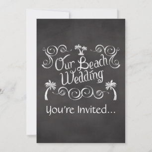 Invitation Chalkboard Notre Mariage Plage