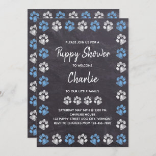 Invitation Chalkboard Nouveau chien animal de compagnie Chien