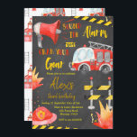 Invitation Chalkboard Petit pompier Garçon Anniversaire<br><div class="desc">Chalkboard Petit Pompier Garçon Invitation Anniversaire</div>