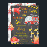 Invitation Chalkboard Petit pompier Garçon Anniversaire<br><div class="desc">Chalkboard Petit Pompier Garçon Invitation Anniversaire</div>