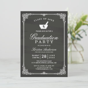 Invitation Chalkboard Pharmacy School Graduation Party