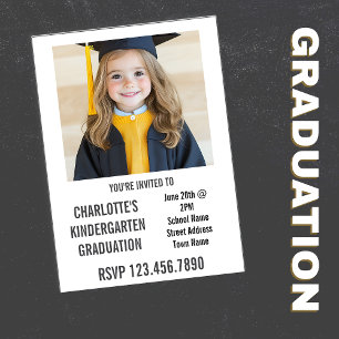 Invitation Chalkboard Photo Enfant du jardin d'enfants Gradua