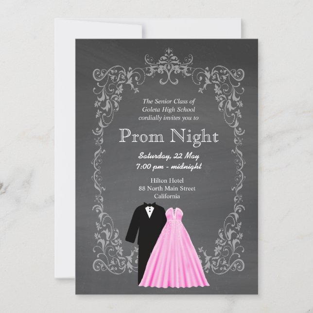 Invitation Chalkboard Prom (Devant)