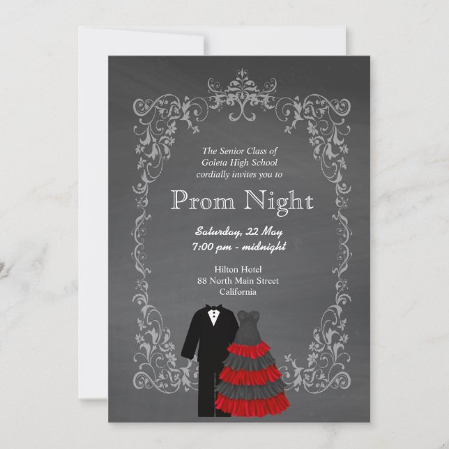 Invitation Chalkboard Prom (Devant)