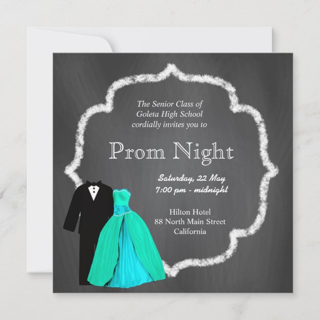 Invitation Chalkboard Prom (Devant)