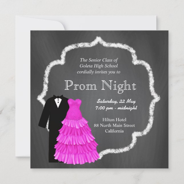 Invitation Chalkboard Prom (Devant)