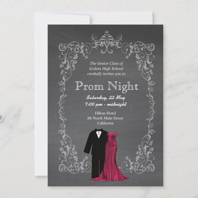 Invitation Chalkboard Prom (Devant)