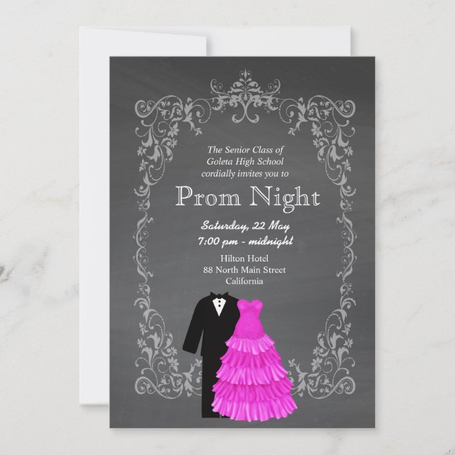 Invitation Chalkboard Prom (Devant)
