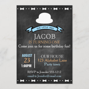 Invitation Chalkboard regardez l'invitation de premier annive