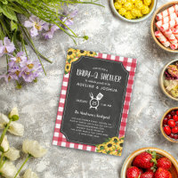 Chalkboard Rouge En vichy Sunflower Baby-Q Douche