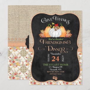Invitation Chalkboard Rustique Pays Amical Burlap