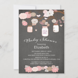 Invitation Chalkboard rustique pays Mason Jar Baby shower