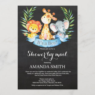 Invitation Chalkboard Safari Jungle Boy Baby shower par mail
