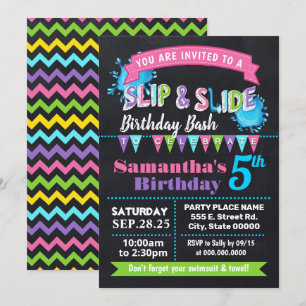 Invitation Chalkboard Slip et diapositive fête d'anniversaire
