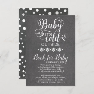 Invitation Chalkboard Snowflakes Apportez un livre pour la ca