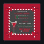 Invitation Chalkboard Sucre de canne Cadre Cocktail Fête de V<br><div class="desc">Sucre de canne encadré en tableau noir avec arcs d'angle et cocktail martini sur un arrière - plan en brique rouge.</div>