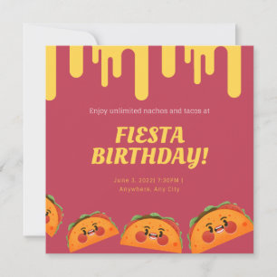 Invitation Chalkboard Taco Deux jours Pinata Fiesta 2e annive