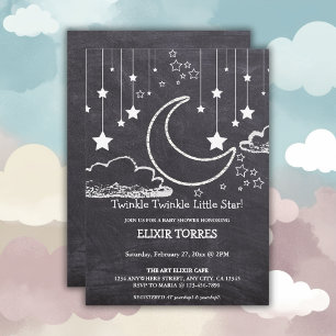 Invitation Chalkboard Twinkle Twinkle Little Star Baby shower