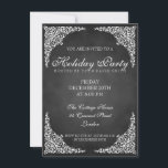 Invitation Chalkboard Vintage Swils Fête<br><div class="desc">Élégant tableau de bord Vintage,  Fête de Noël | Fête de vacances | modèle de l'invitation du dîner. Impressionnez vos amis avec ce design d'invitation sophistiqué et élégant. Entièrement personnalisable !</div>